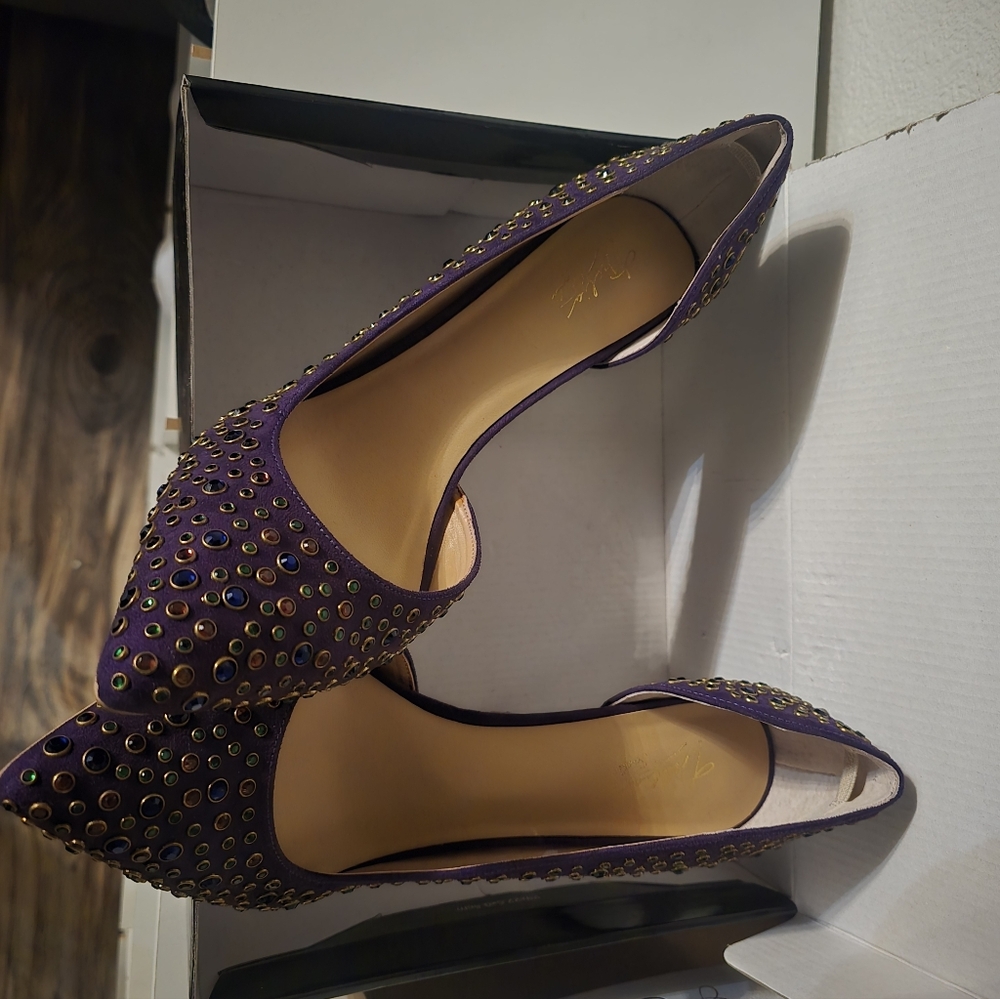Purple Studded Multi Color Women's Heels.
